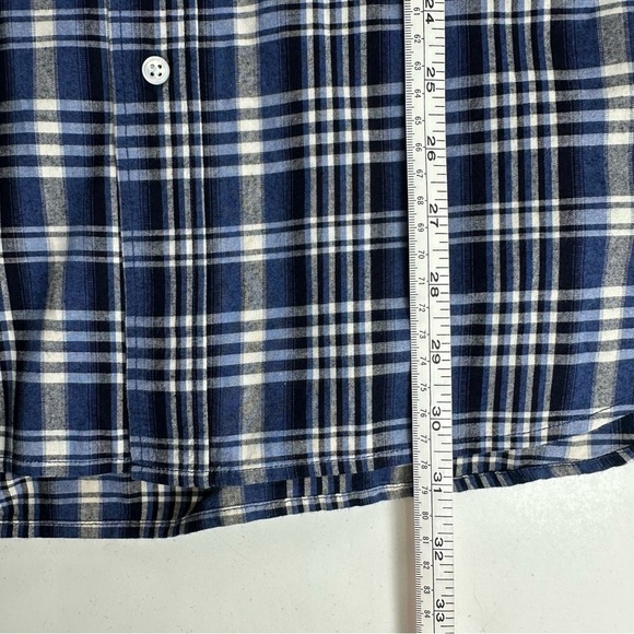 J McLaughlin Shirt Mens XL Trim Fit Blue Plaid Long Sleeve Cotton Button Down - Picture 6 of 8